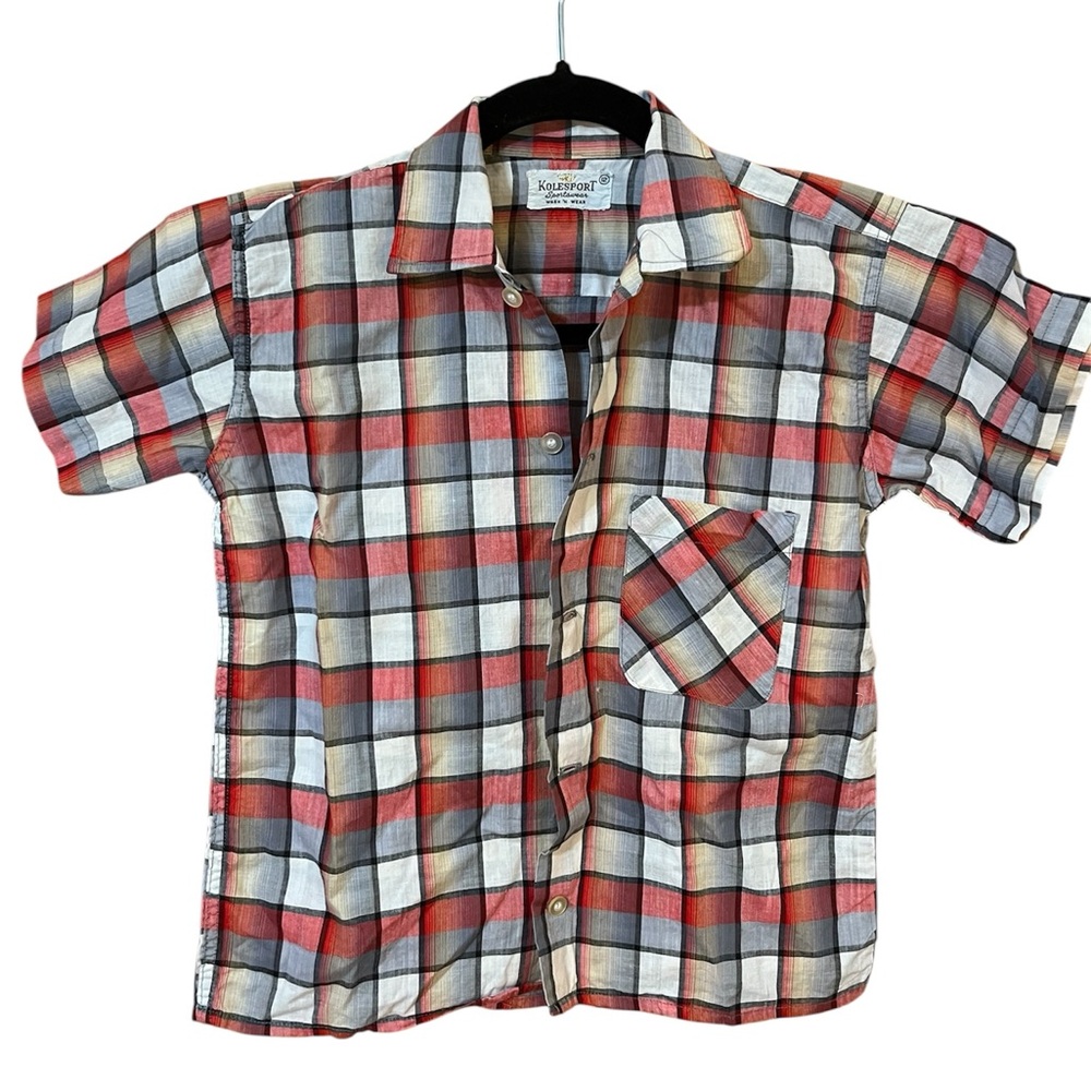 Kolesport Vintage Boys Plaid Button Up Shirt